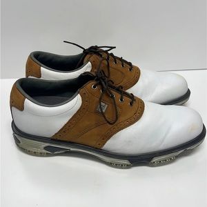FootJoy Dryjoys Tour Men's Golf Shoes Size 10N Narrow White Brown 53699